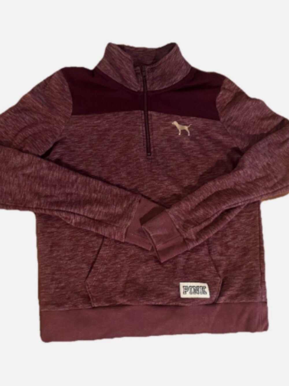 PINK Victoria’s Secret Pullover Womens Medium Quarter Zip Burgundy